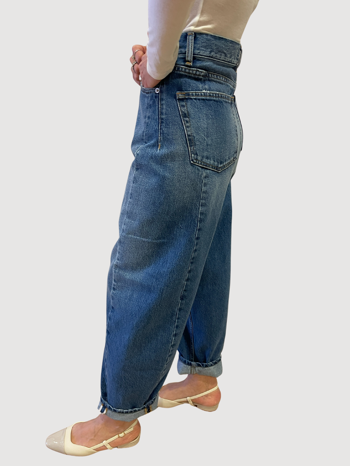 VICOLO - Jeans Chiara baloon fit a vita alta in denim