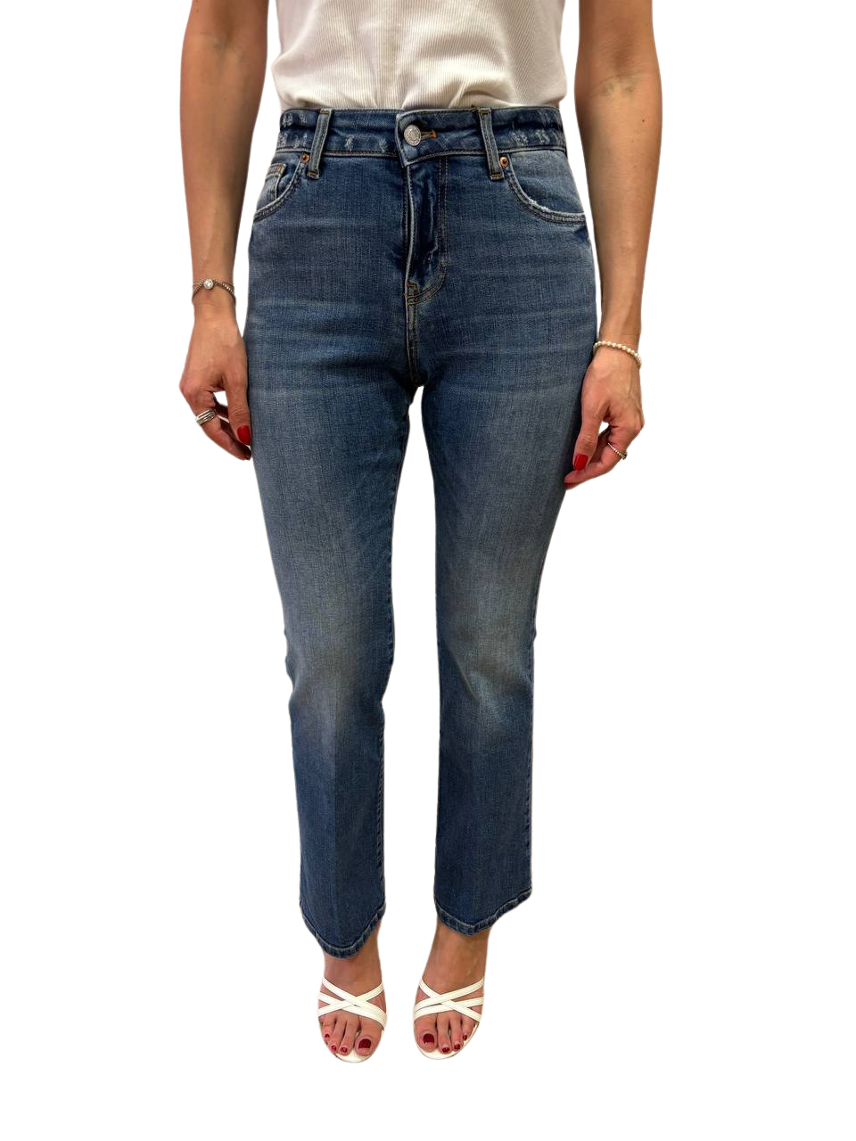 VICOLO - Jeans Gisele flare bootcut fit in denim chiaro sfumato