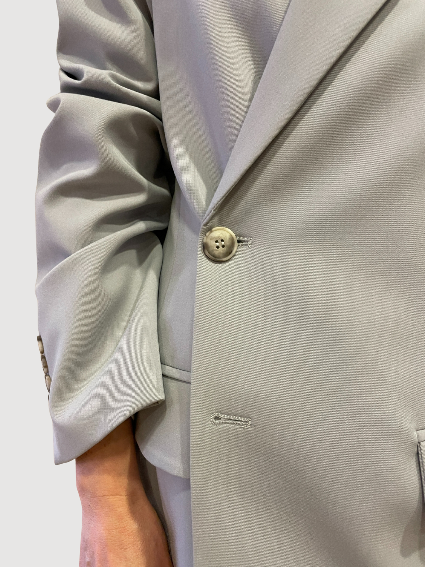 VICOLO - Giacca over a doppiopetto con spacchi grigio perla