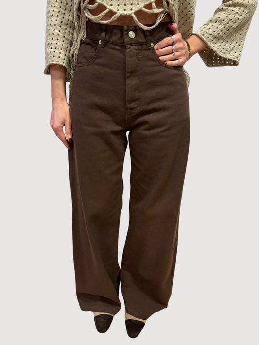 SOUVENIR - Jeans a vita alta fondente a palazzo dritto