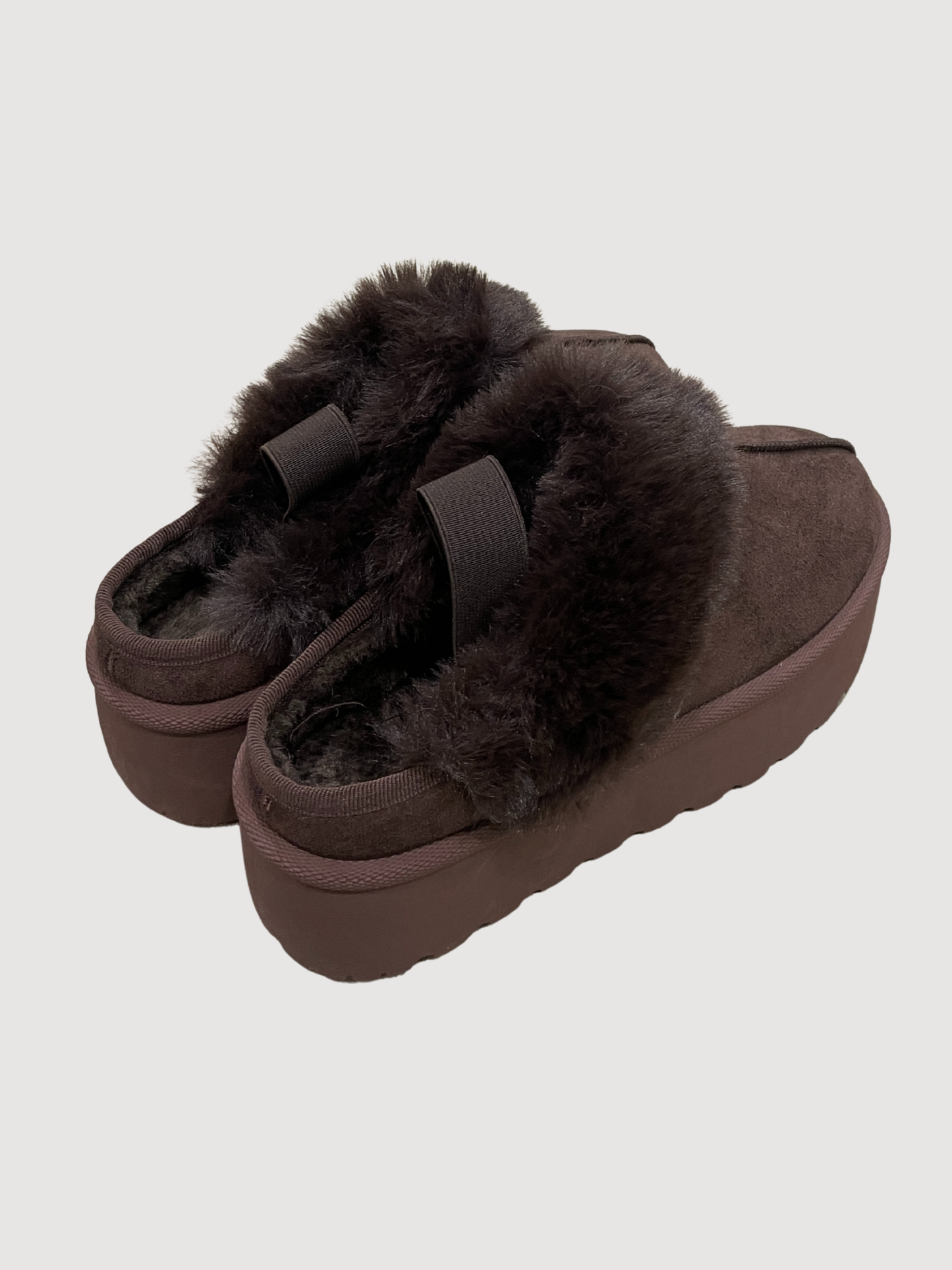 Sabot moro con pelliccetta e fascia elastica