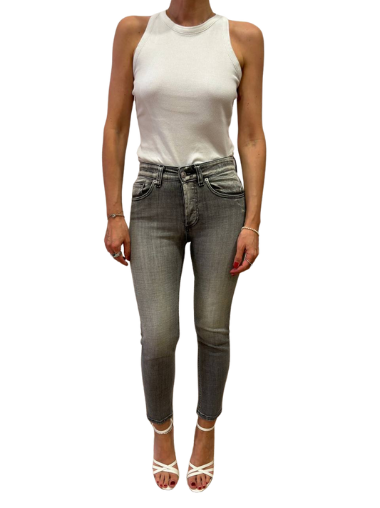 VICOLO - Jeans Daisy slim fit grigio alla caviglia