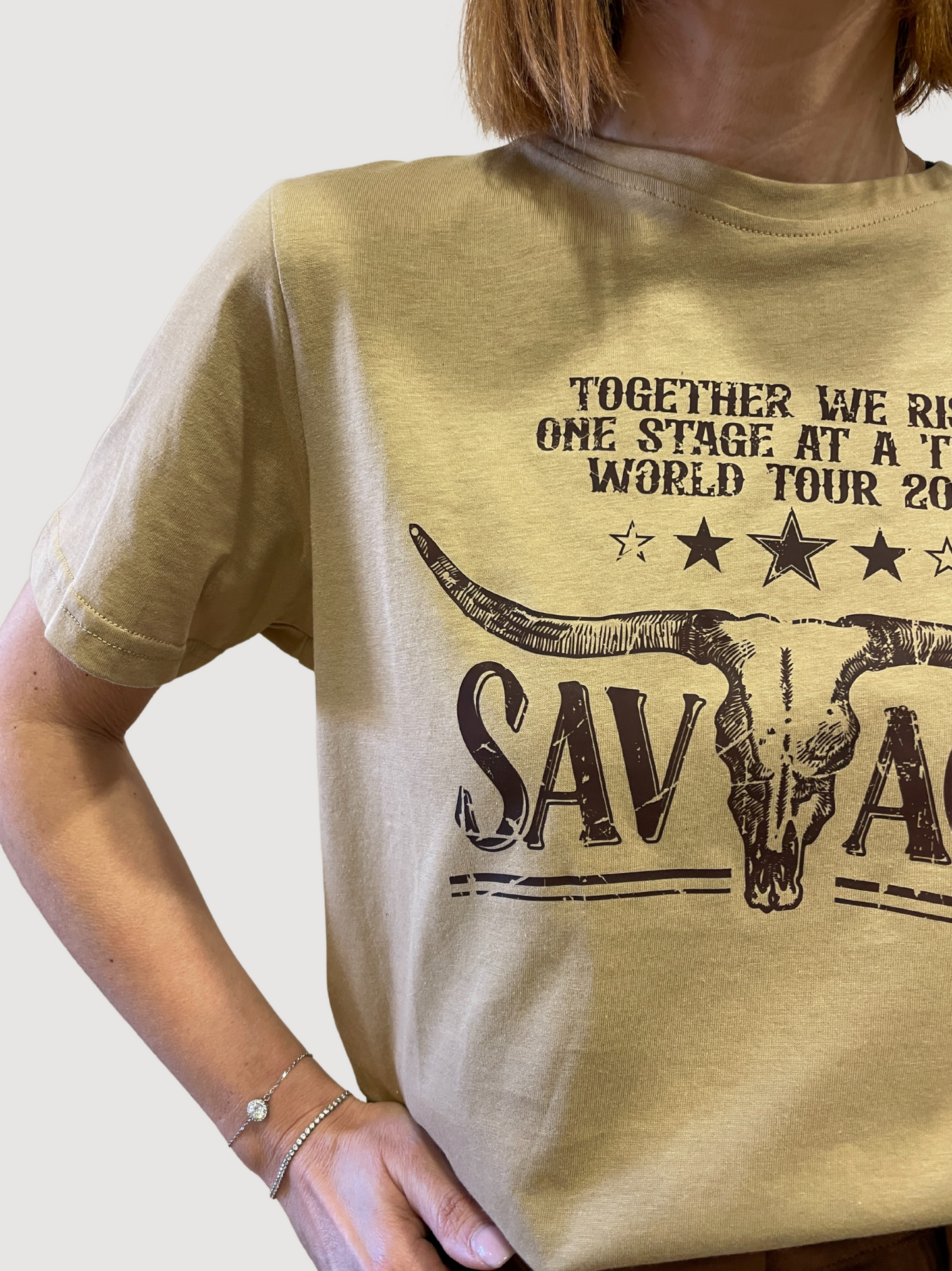 HAVEONE - T-shirt liquirizia con scritta "savage"
