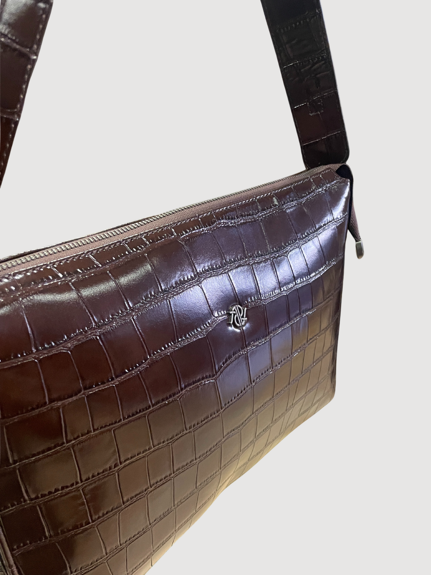 Borsa coccodrillo in ecopelle con manico - più colori