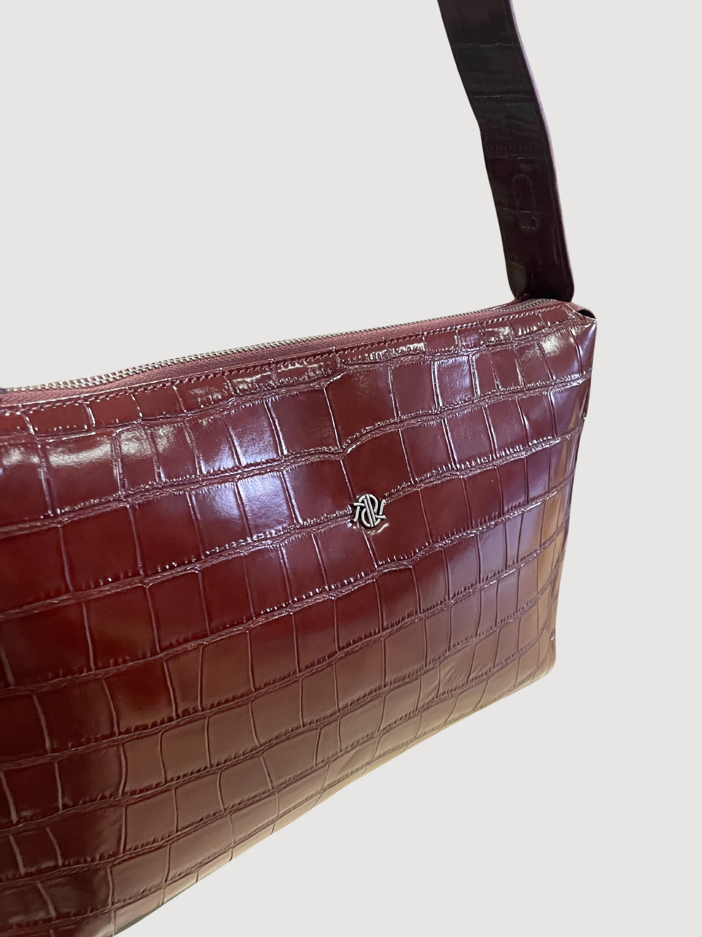 Borsa coccodrillo in ecopelle con manico - più colori
