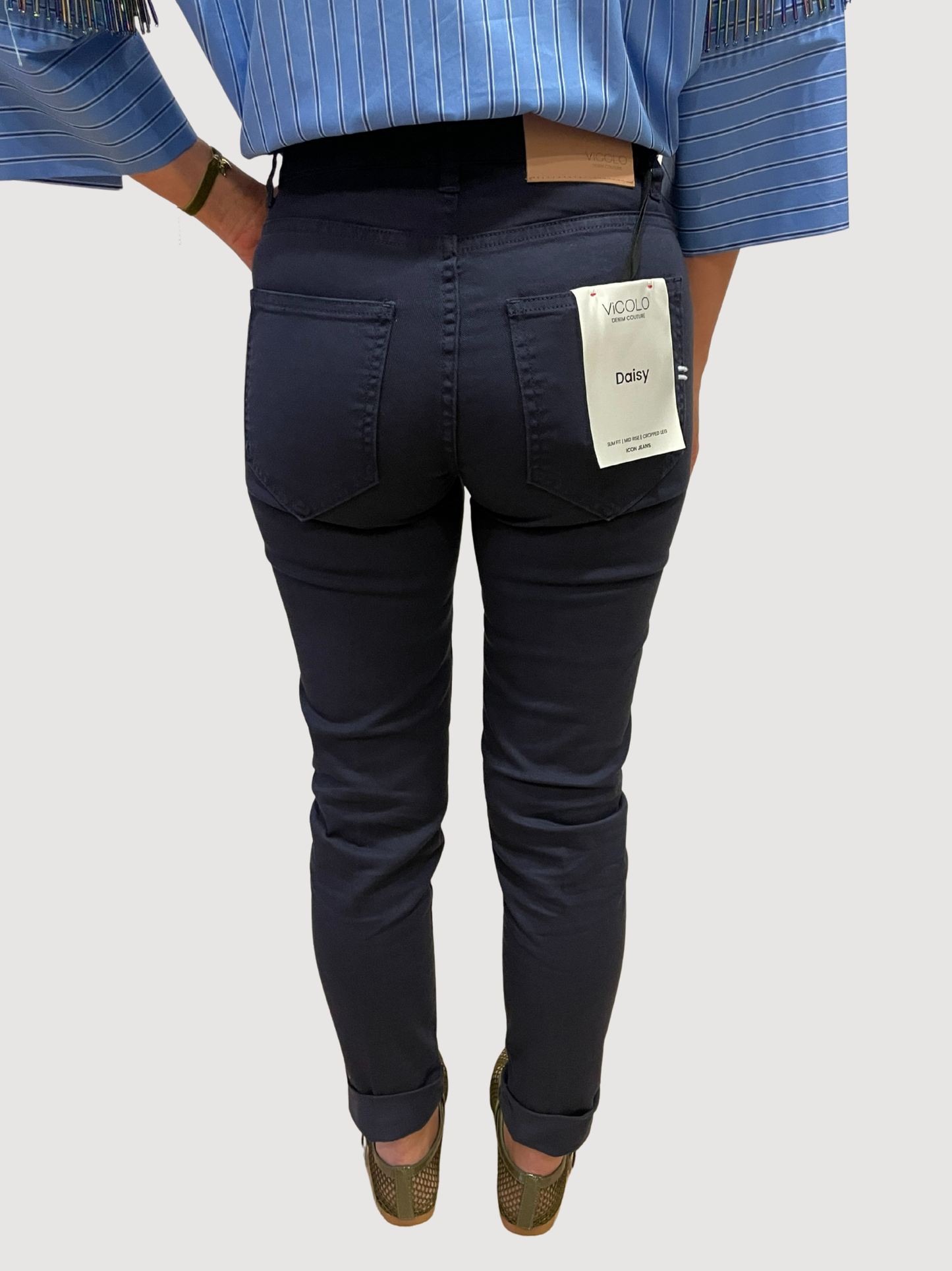 VICOLO - Jeans Daisy slim fit blu notte elasticizzato