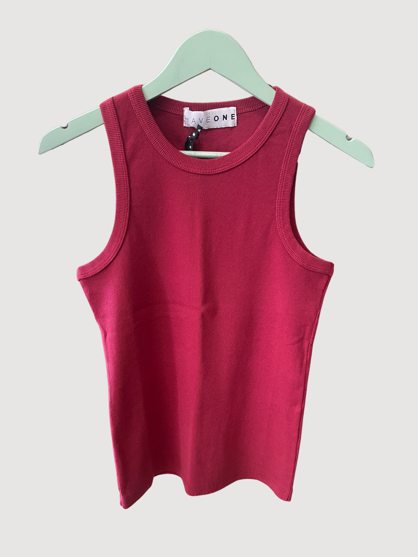 HAVEONE - Canotta a costine con scollo all'americana - più colori