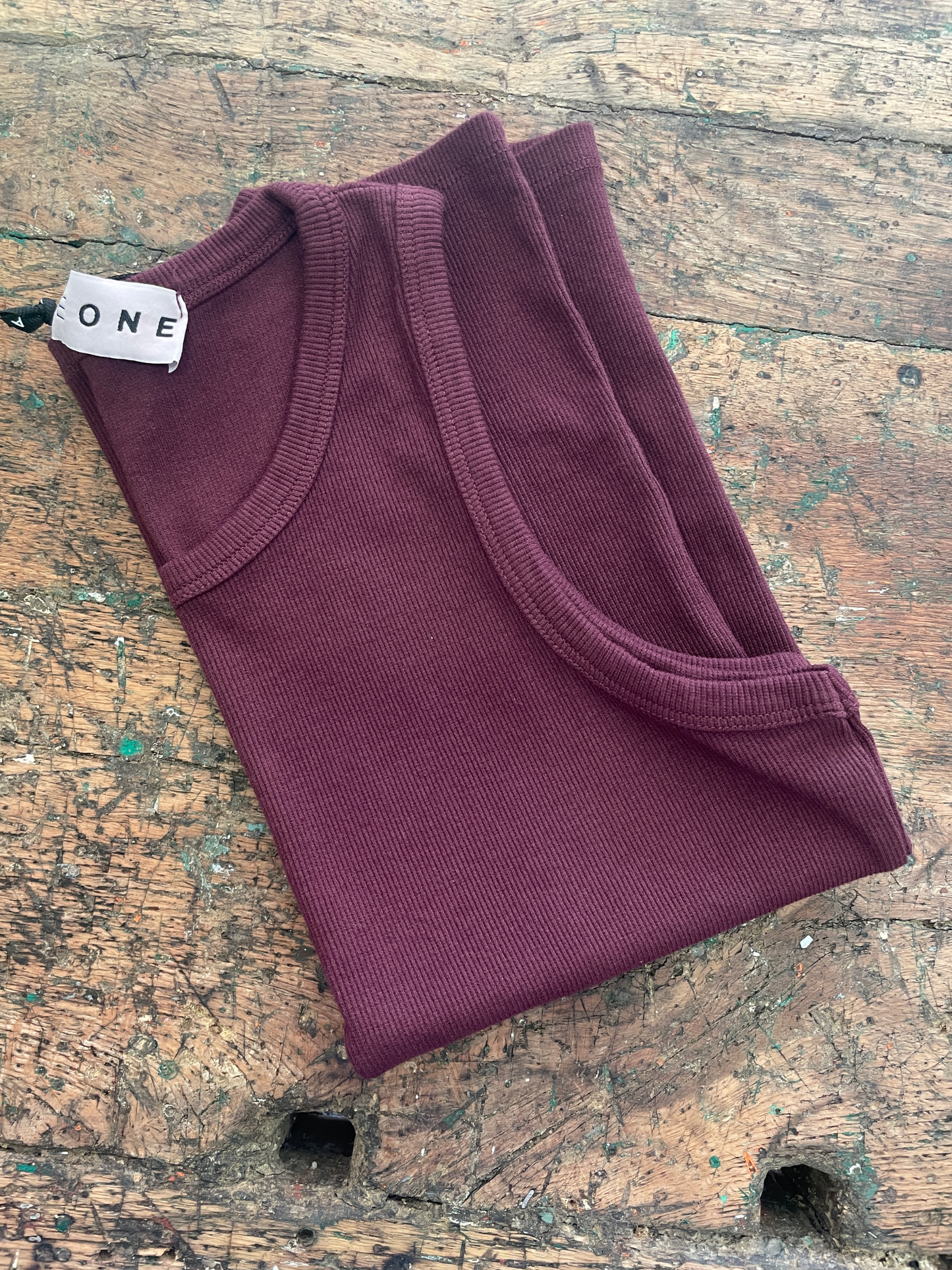 HAVEONE - Canotta a costine con scollo all'americana - più colori