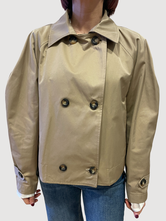 MEME ROAD - Trench corto a doppiopetto con arricciatura