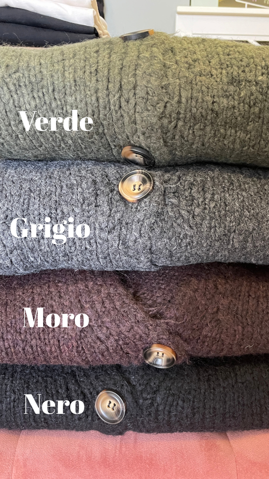 HAVEONE - Cardigan a ovetto con bottoni e tasche frontali - più colori