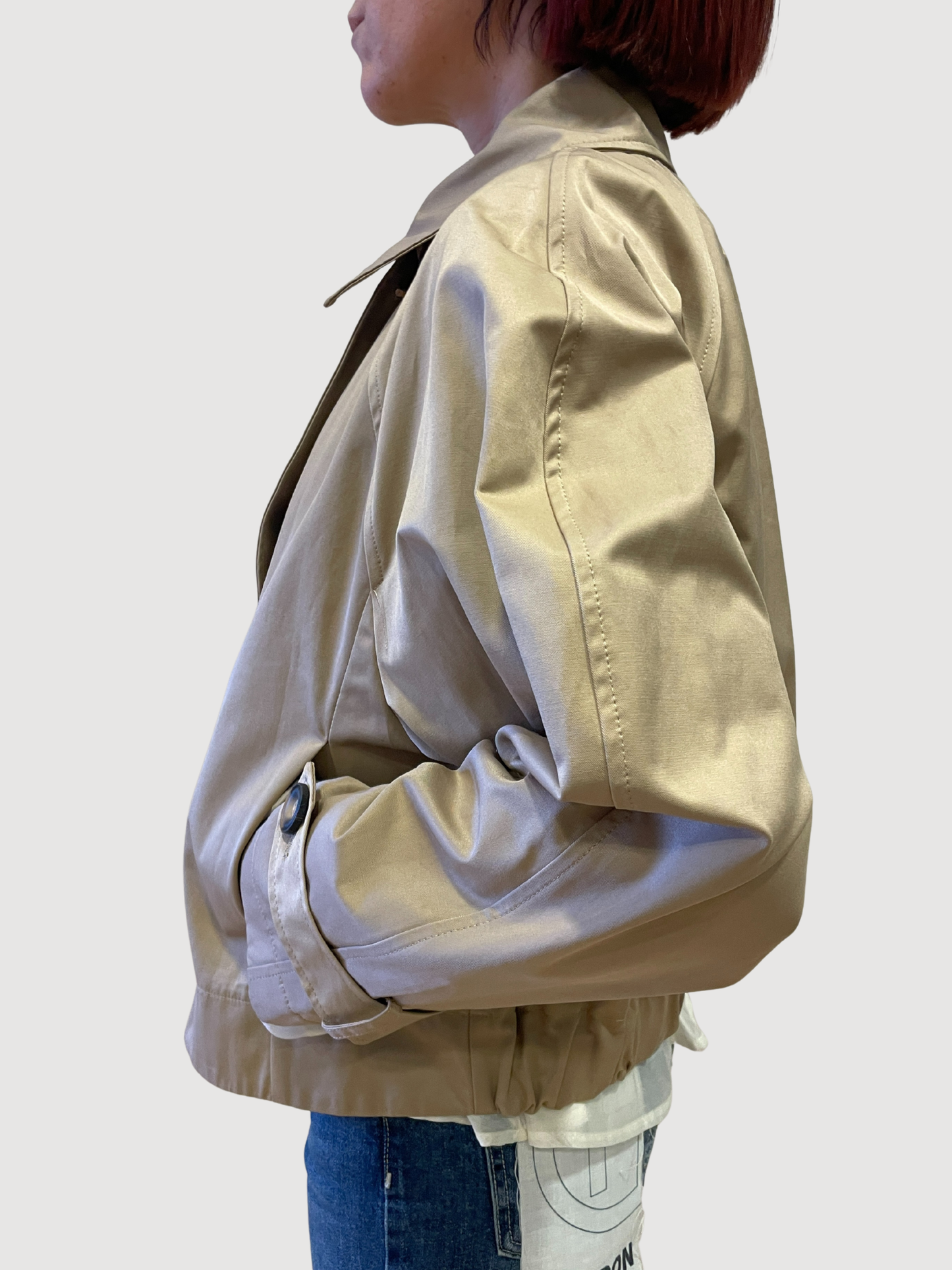 MEME ROAD - Trench corto a doppiopetto con arricciatura