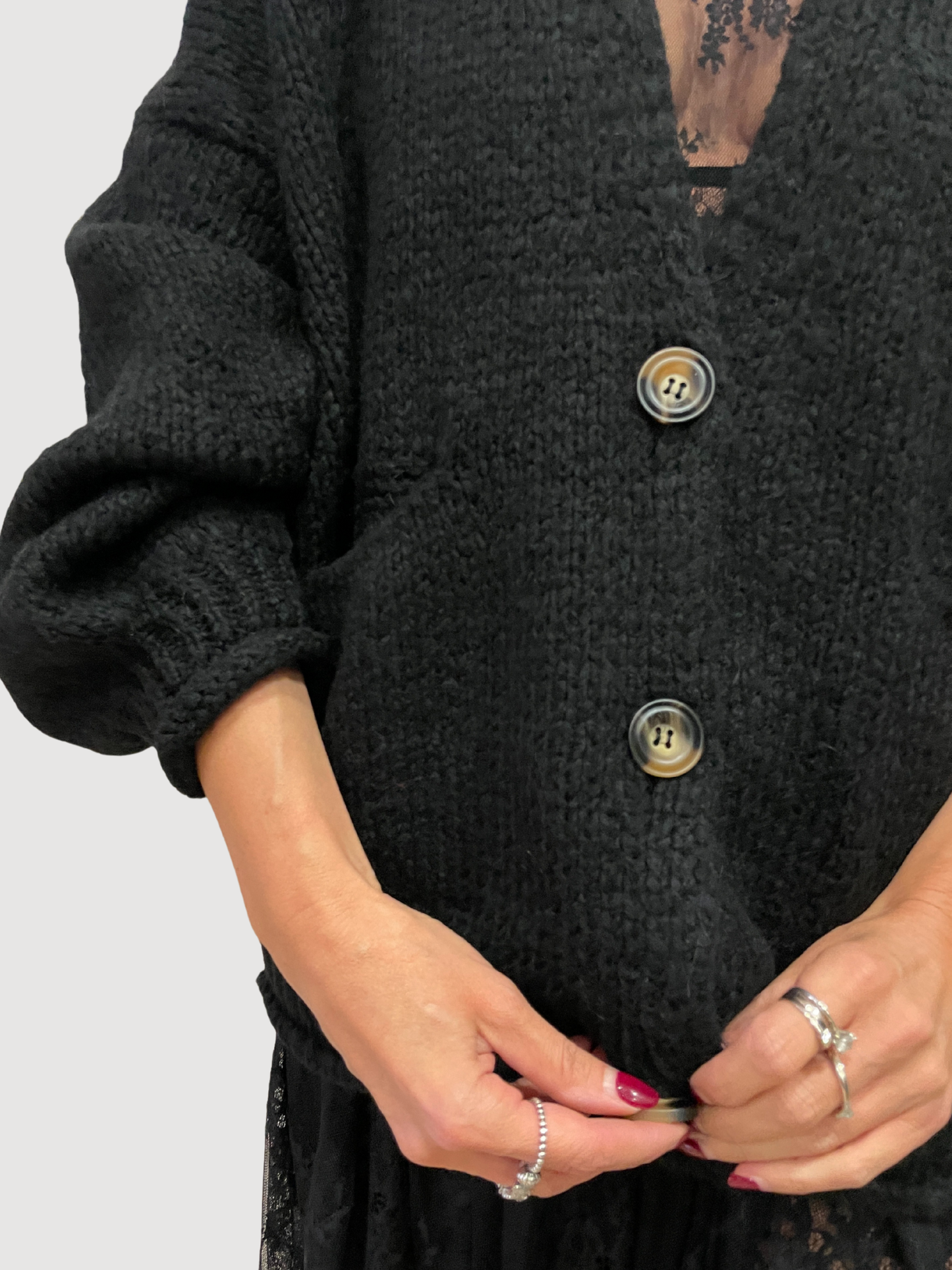 HAVEONE - Cardigan a ovetto con bottoni e tasche frontali - più colori