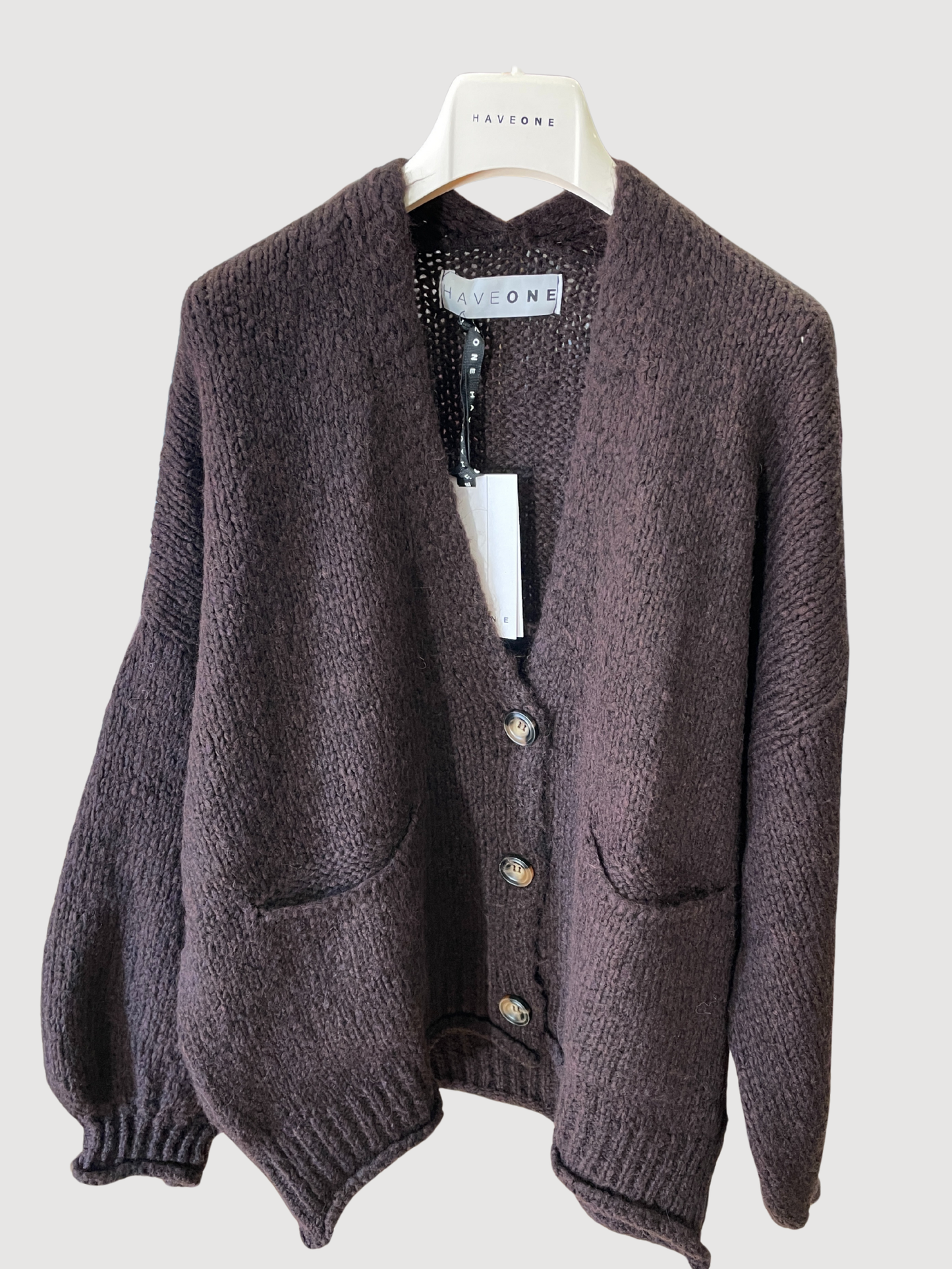 HAVEONE - Cardigan a ovetto con bottoni e tasche frontali - più colori