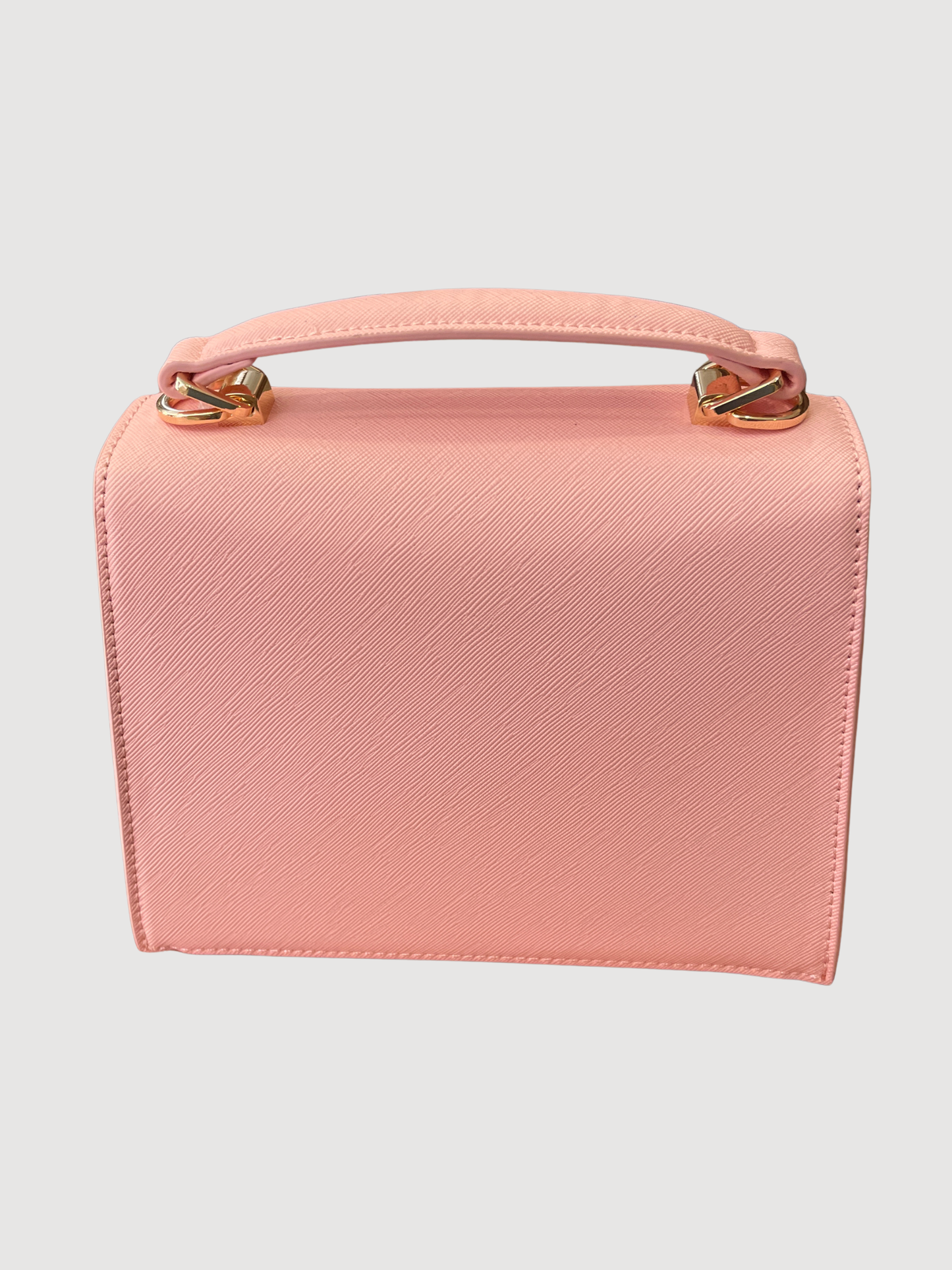 Borsa in ecopelle rosa a mano con tracolla removibile
