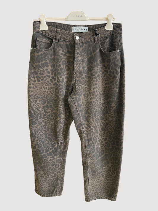 HAVEONE - Jeans fondente maculato baggy fit a vita alta