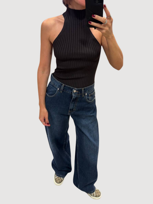 HAVEONE - Jeans Bella in denim scuro a vita alta