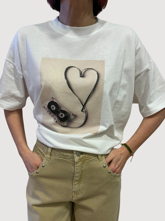 VICOLO - T-shirt over con dettaglio stampa