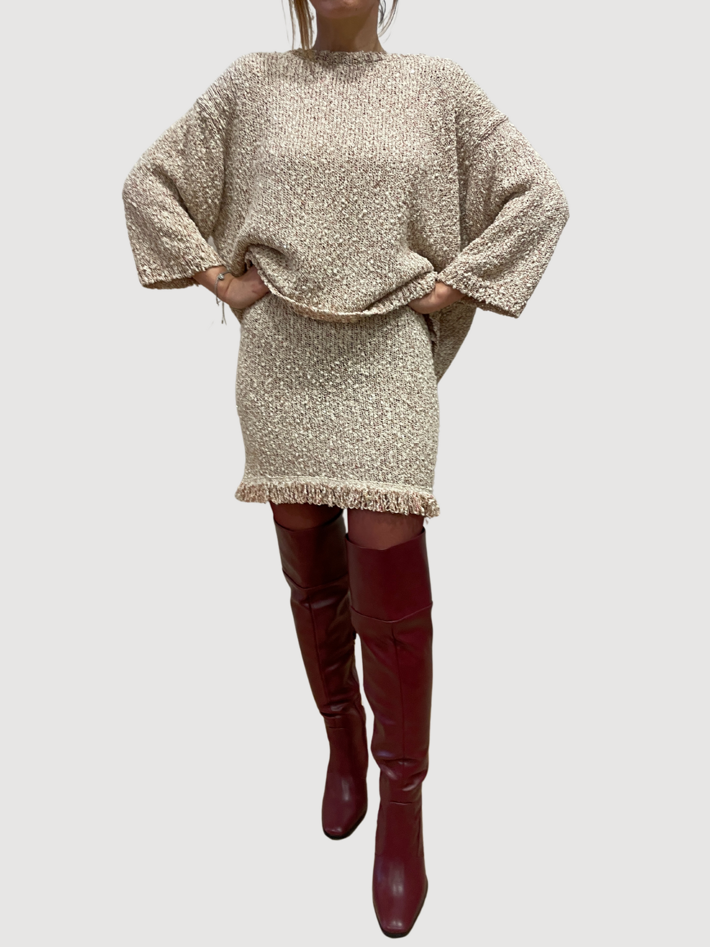 KONTATTO - Maglia a scatoletta con micro pailettes