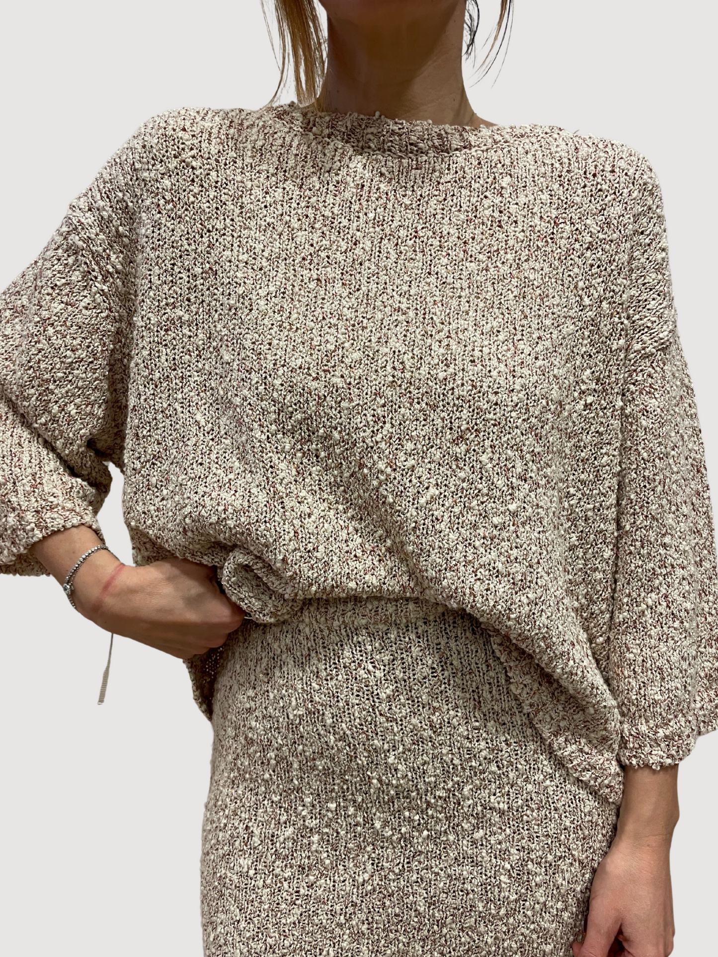 KONTATTO - Maglia a scatoletta con micro pailettes