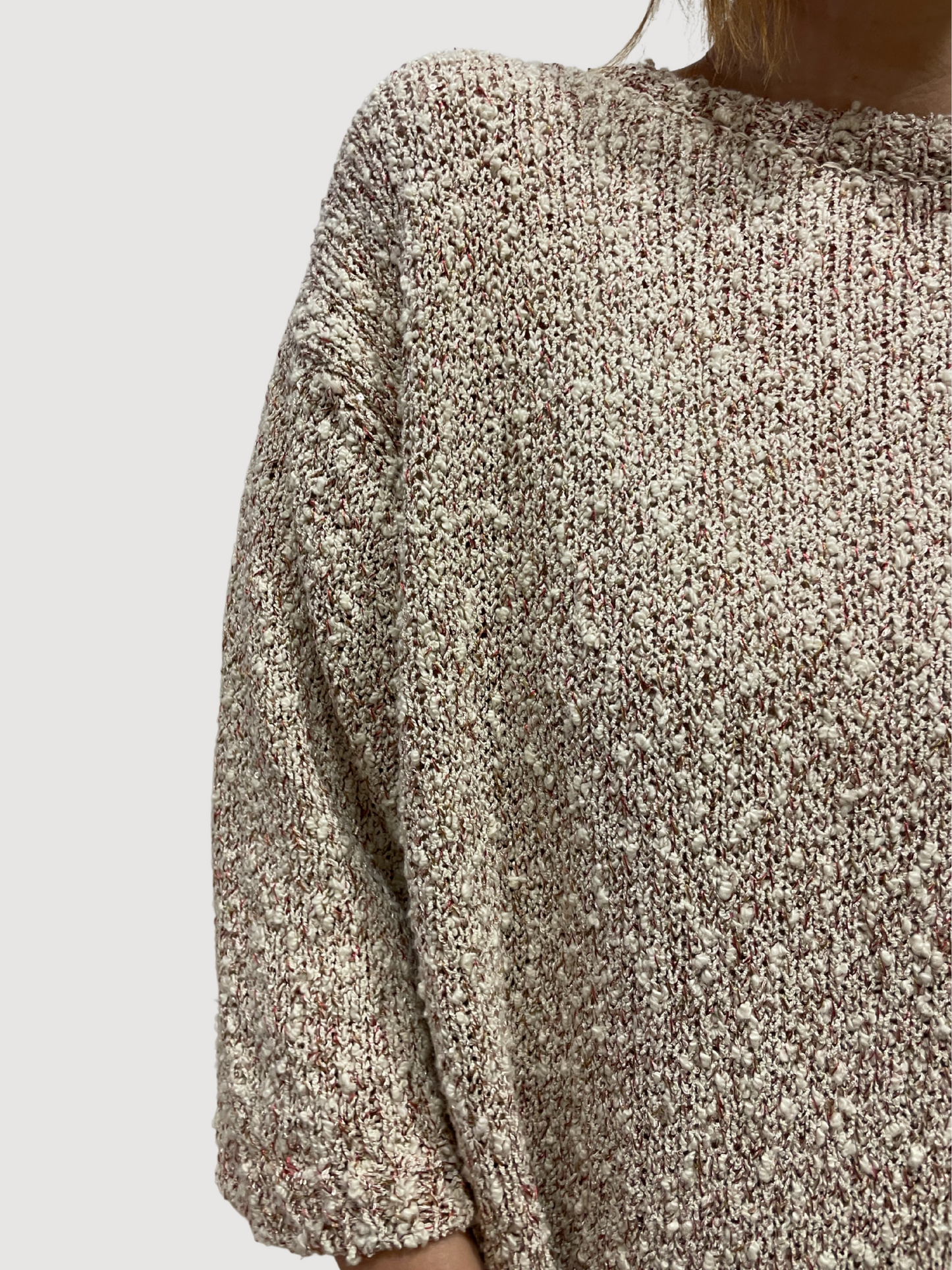KONTATTO - Maglia a scatoletta con micro pailettes