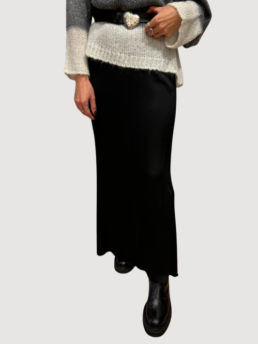 HAVEONE - Gonna lunga in viscosa nera con elastico
