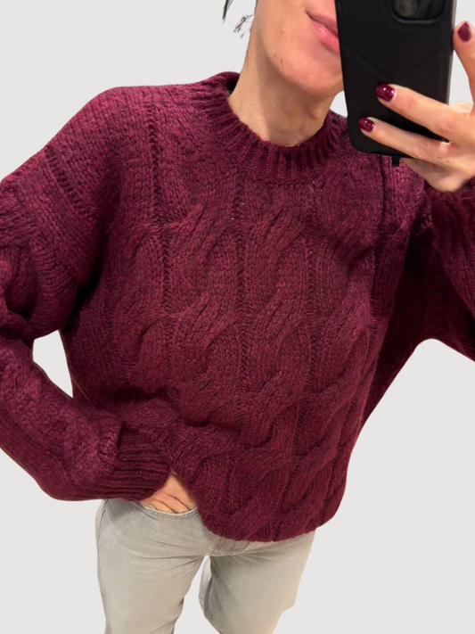 VICOLO - Maglioncino a trecce con lana e alpaca - più colori