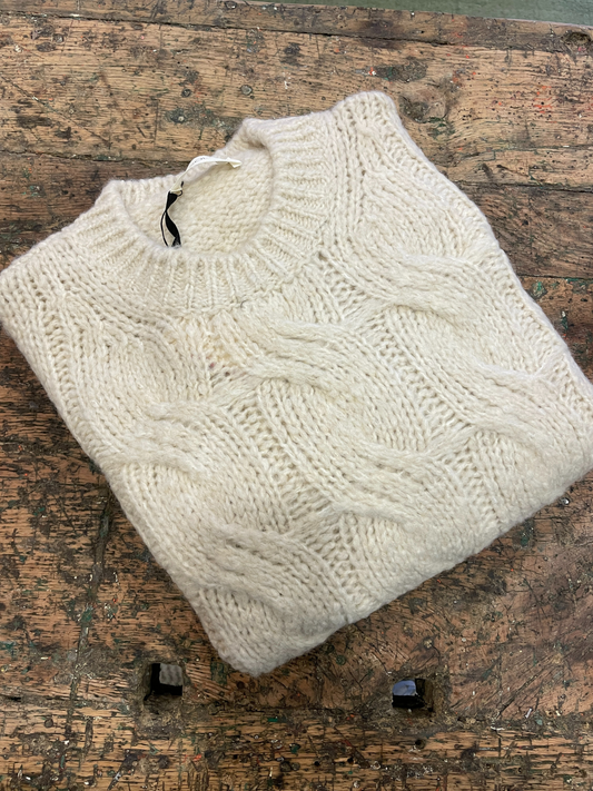 VICOLO - Maglioncino a trecce con lana e alpaca - più colori