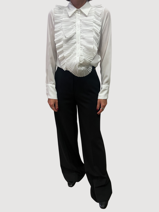 SOUVENIR - Camicia bianco ottico con dettaglio rouges