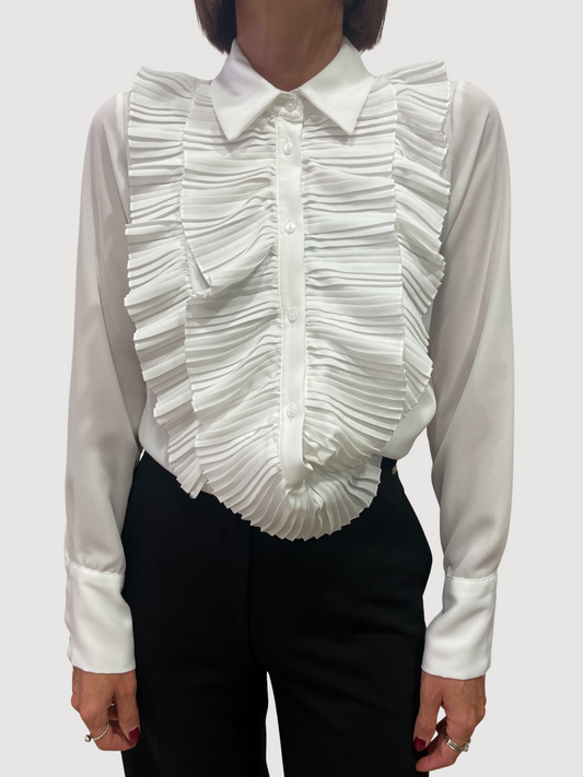 SOUVENIR - Camicia bianco ottico con dettaglio rouges