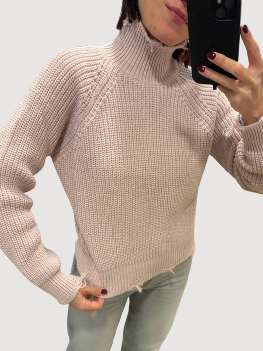 VICOLO - Maglioncino a collo alto con rotture - più colori