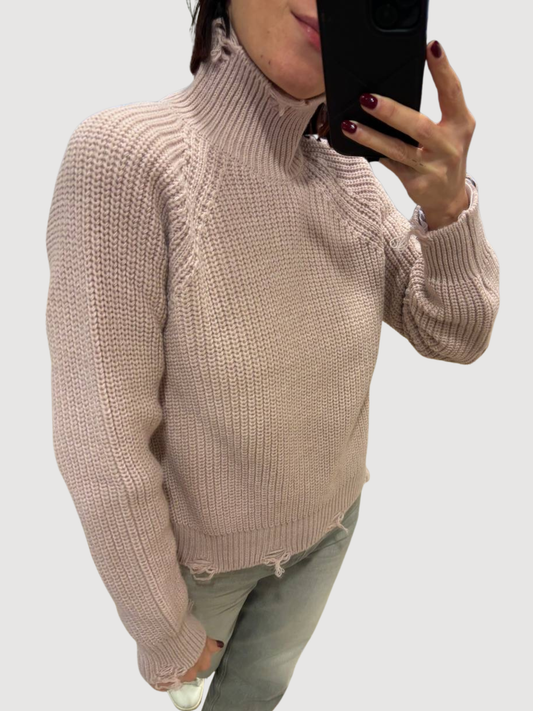 VICOLO - Maglioncino a collo alto con rotture - più colori