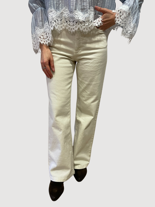 HAVEONE - Jeans London burro a palazzo dritto