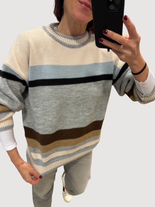 VICOLO - Maglioncino a righe multicolor morbido - più colori