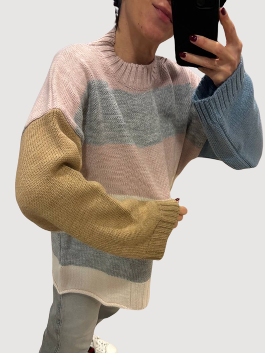 VICOLO - Maglioncino over a righe con maniche ampie