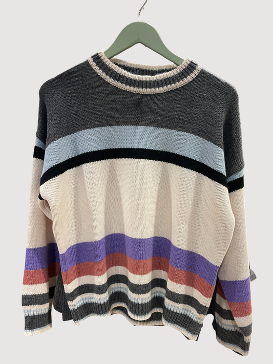 VICOLO - Maglioncino a righe multicolor morbido - più colori