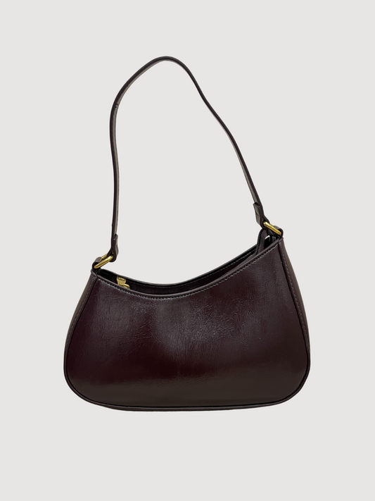 Borsa in ecopelle bordeaux asimmetrica con manico - più colori