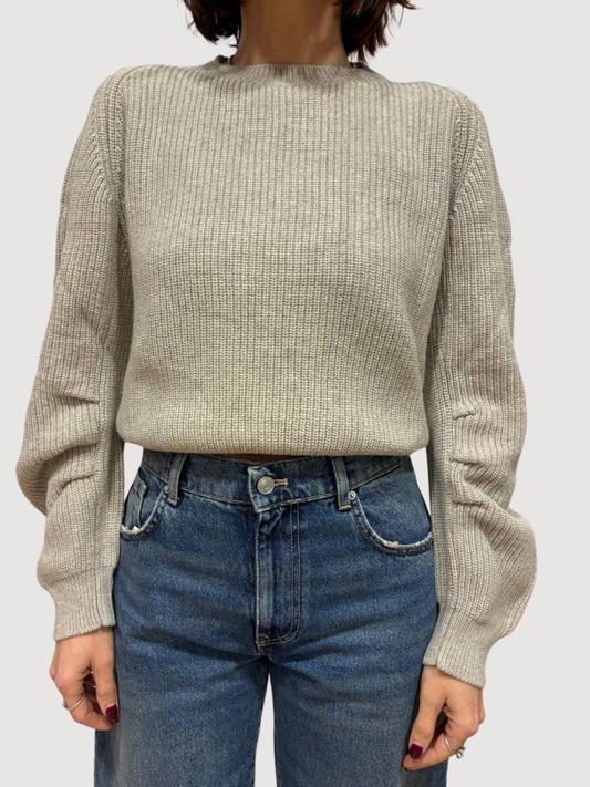 VICOLO - Maglioncino crop a costine con maniche arricciate - più colori