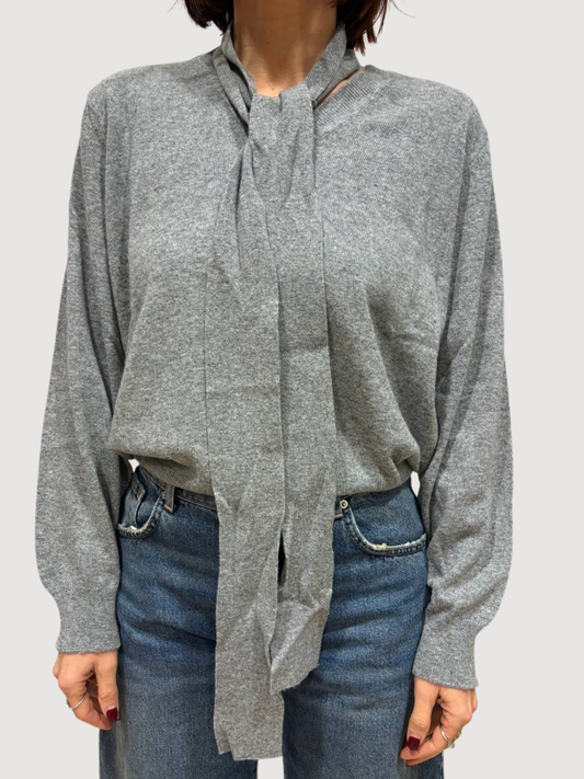 VICOLO - Maglia con scollo a V e dettaglio fiocco - più colori