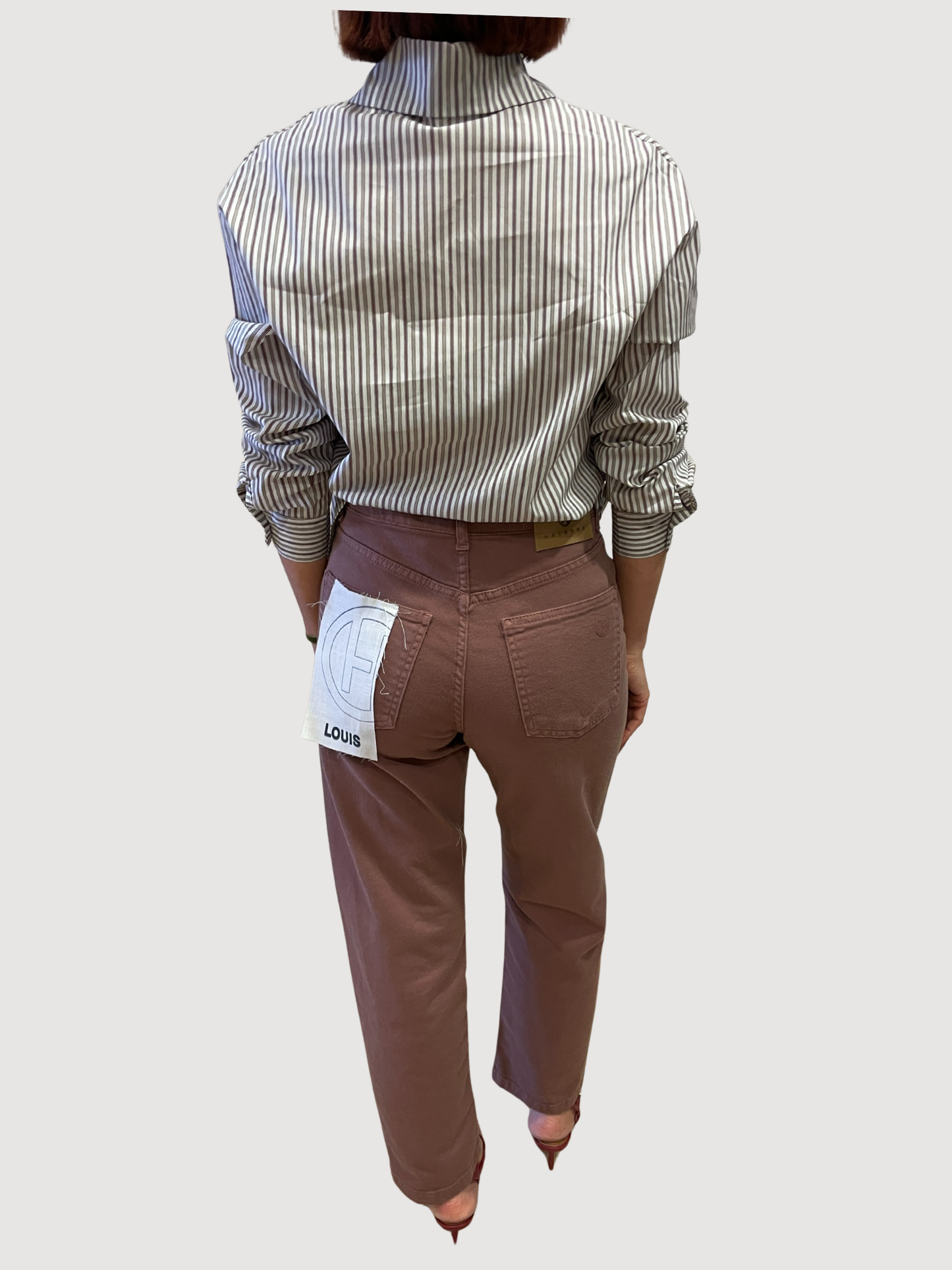 SAIPH - Camicia a righe con dettaglio arricciatura con bottoni