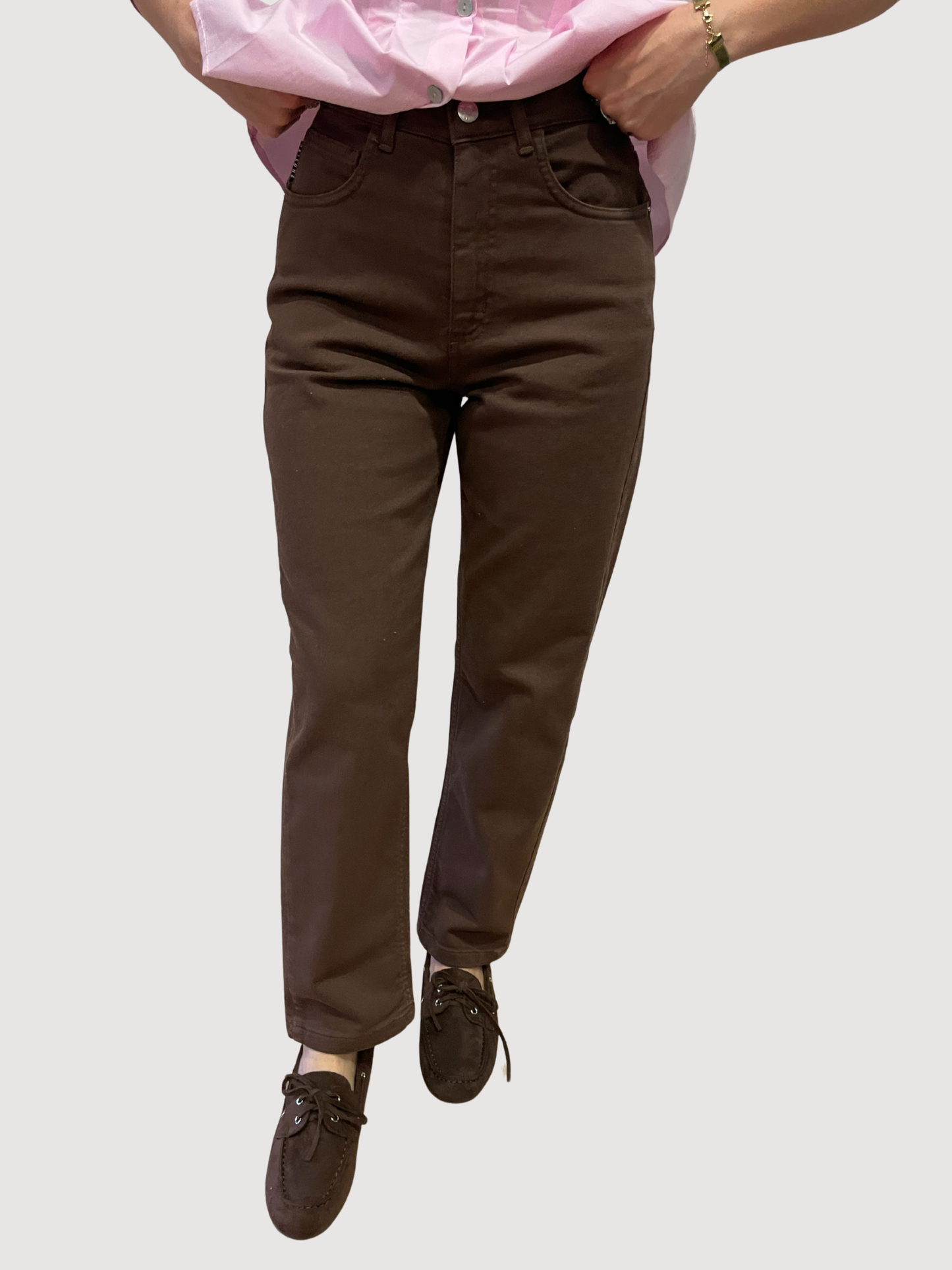 HAVEONE - Jeans Louis color moro mom fit