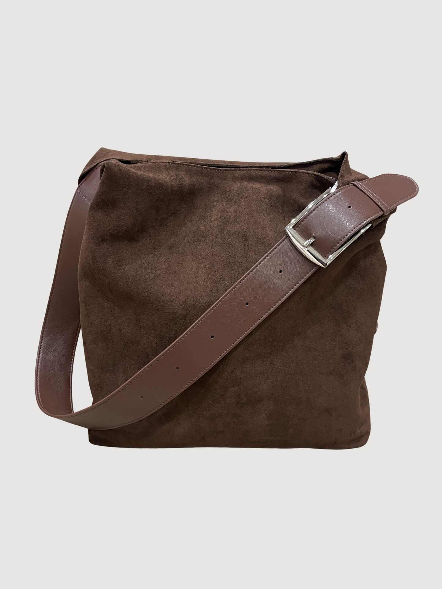 Borsa in suede gesso con pochette all'interno - più colori