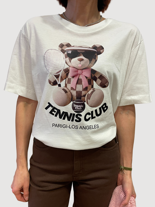 SOUVENIR - T-shirt over con dettaglio stampa "tennis club"