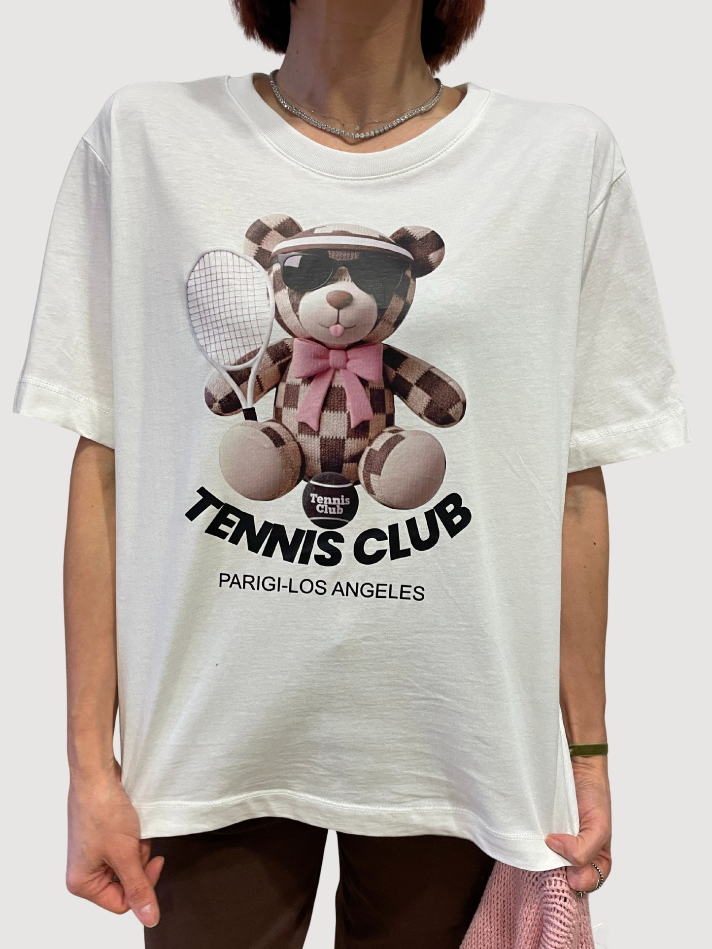 SOUVENIR - T-shirt over con dettaglio stampa "tennis club"