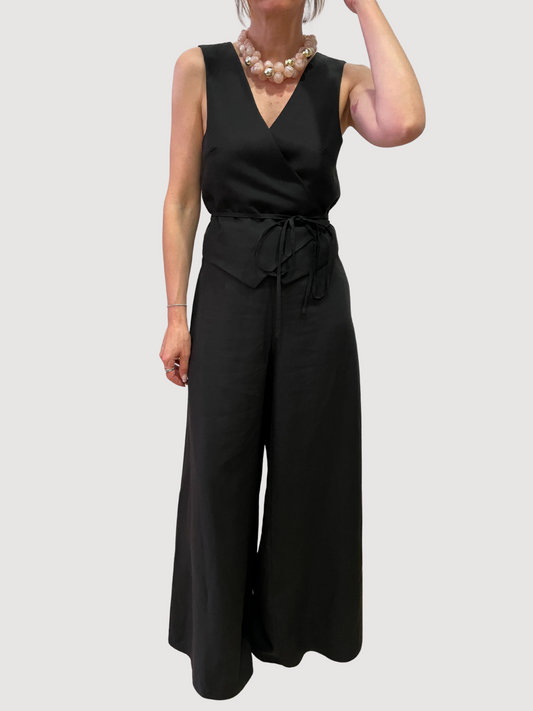 KONTATTO - Pantalone a palazzo a vita alta con zip - più colori