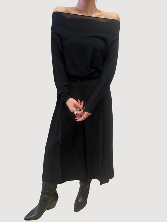 KAOS - Bermuda nero a vita alta con pinces