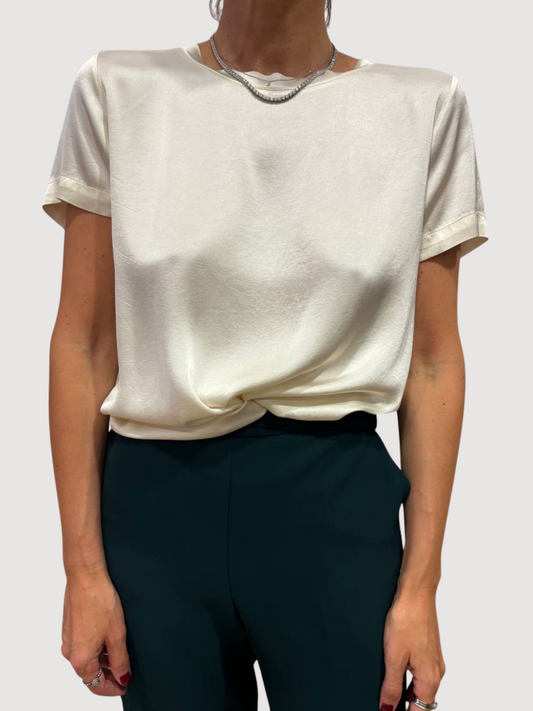 VICOLO - T-shirt burro in viscosa a mezza manica