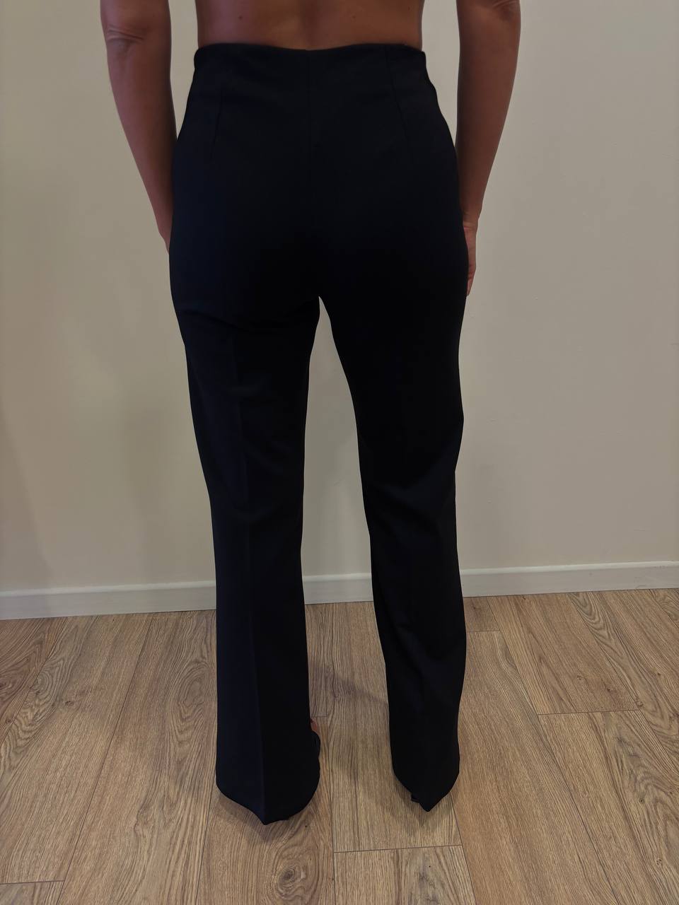 SOUVENIR - Pantalone a vita alta a gamba dritta in misto viscosa color nero