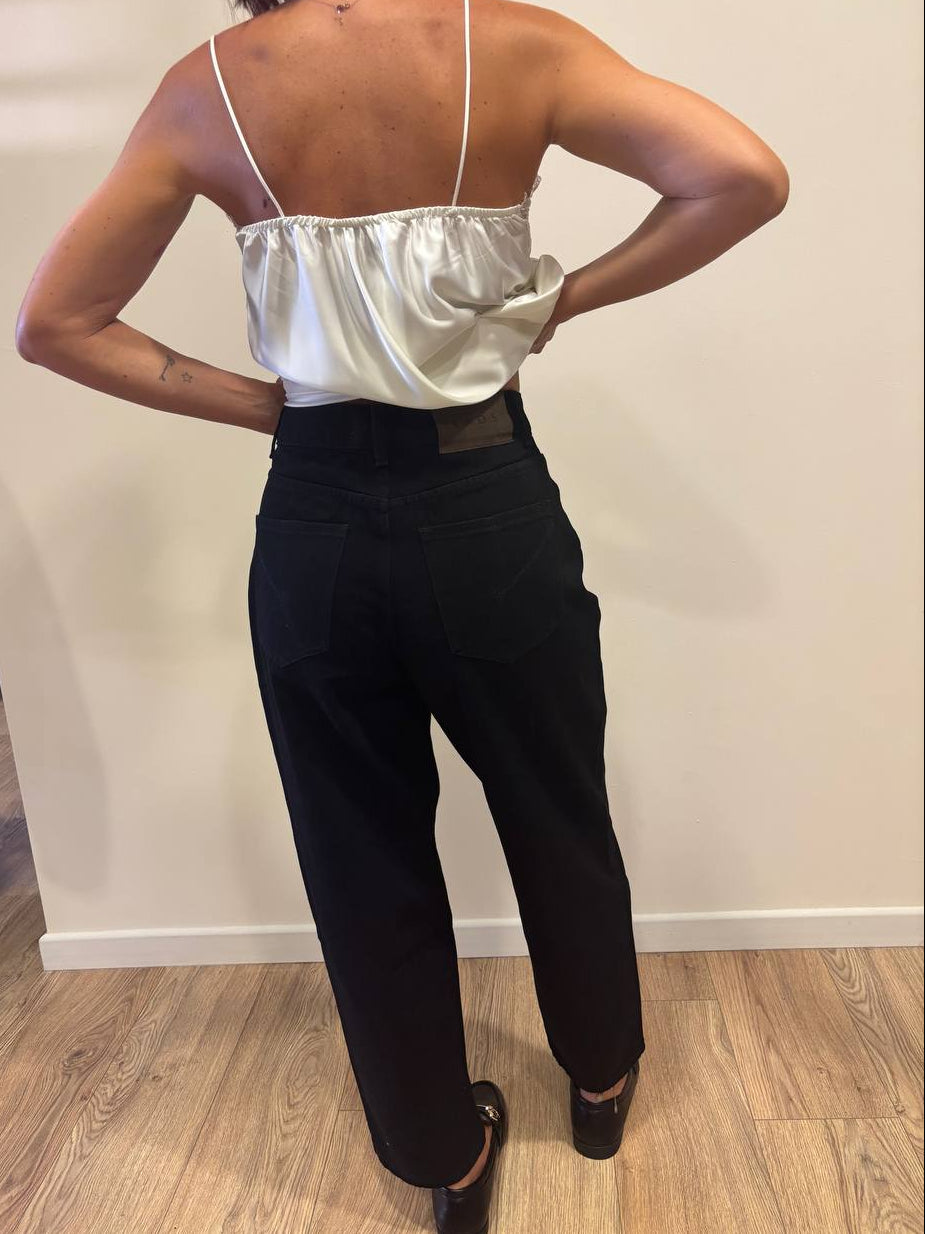 KAOS - Jeans baloon in cotone color nero
