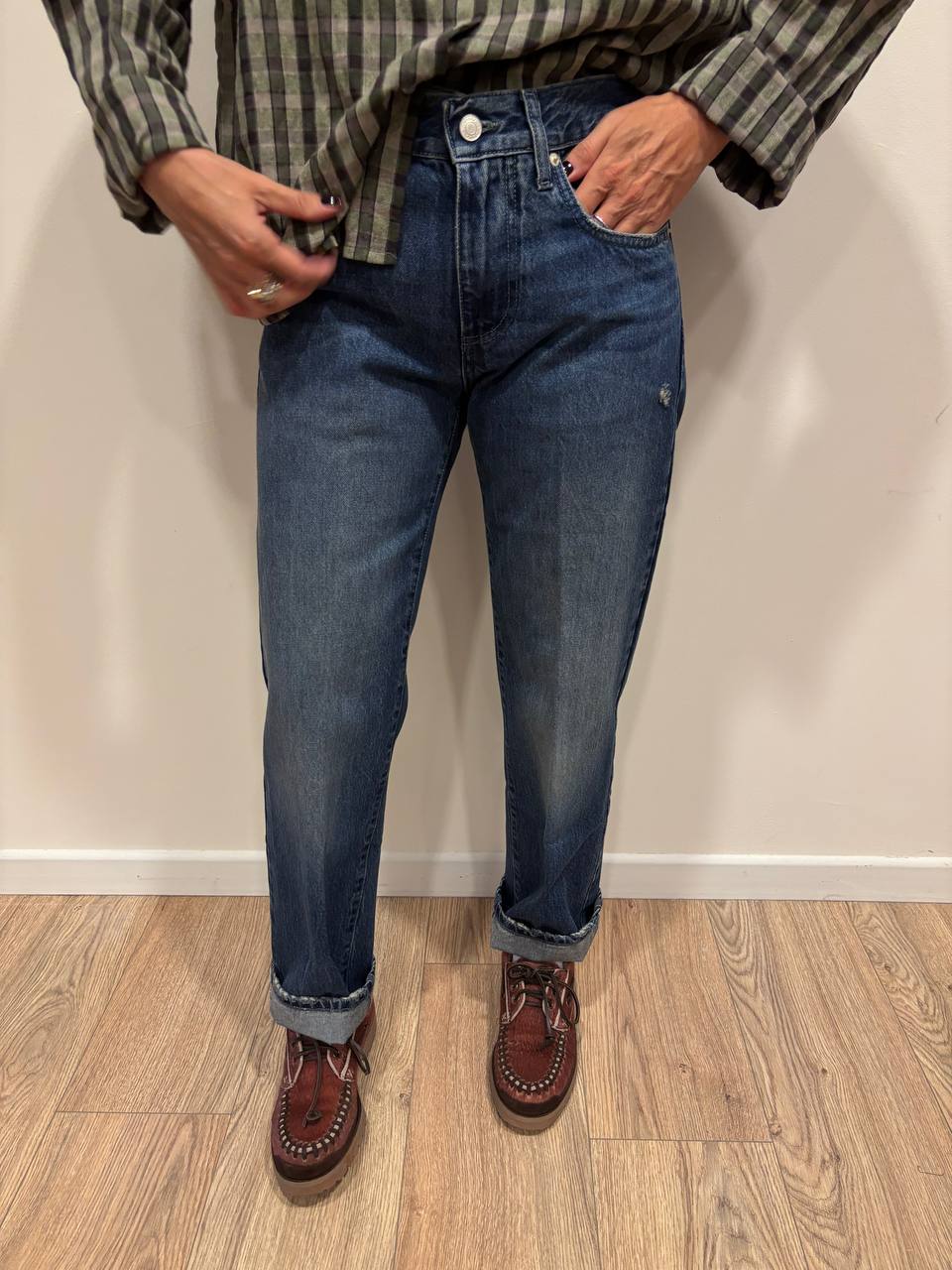 VICOLO - Jeans Zeke dritto a vita media color denim