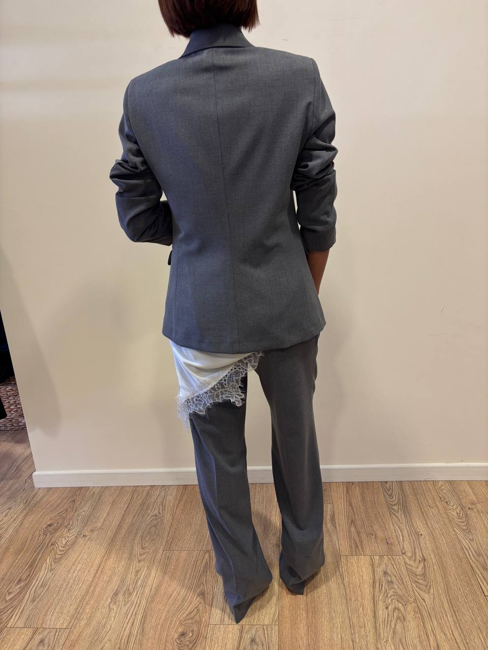 KAOS - Giacca doppiopetto in jersey color grigio